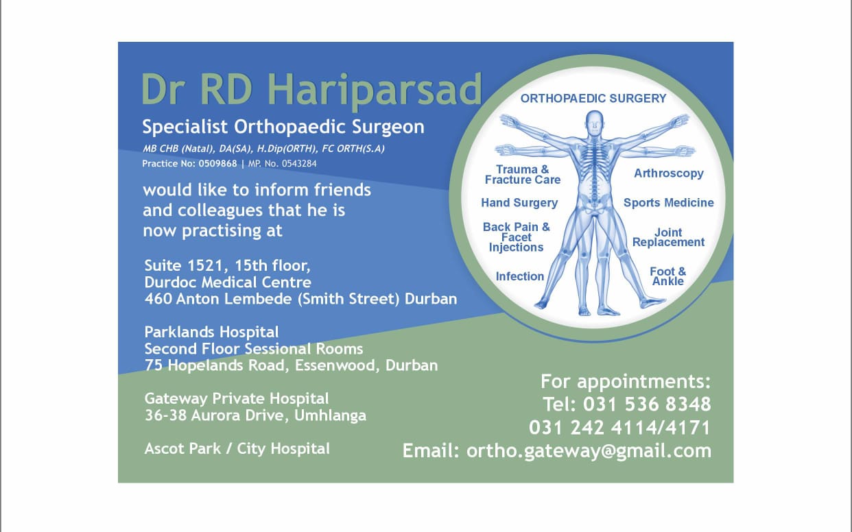 Dr. RD Hariparsad Orthopaedic Surgeon Logo